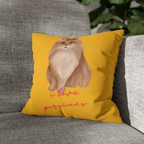 I love Persians Cat POD Spun Polyester Square Pillow Case