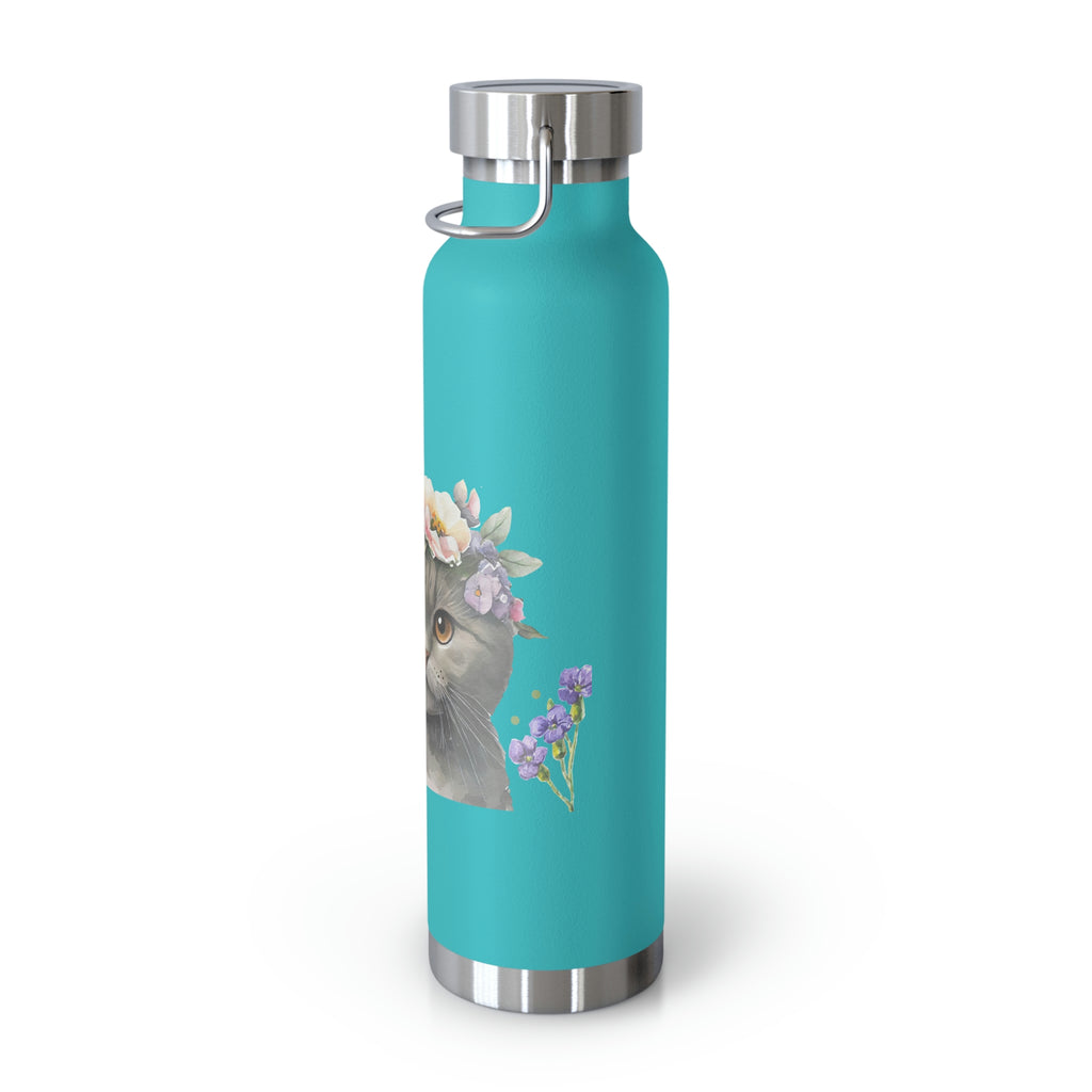 Meow Cat POD Copper Vacuum Insulated Bottle, 22oz