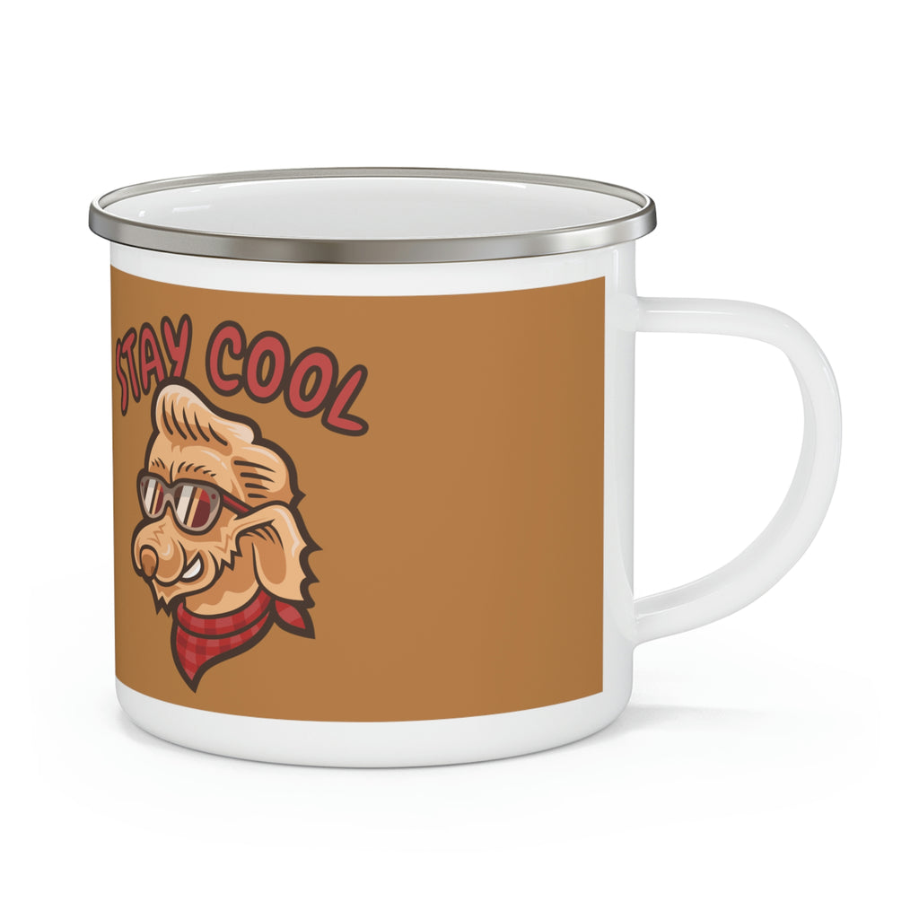 Stay Cool Dog POD Enamel Camping Mug