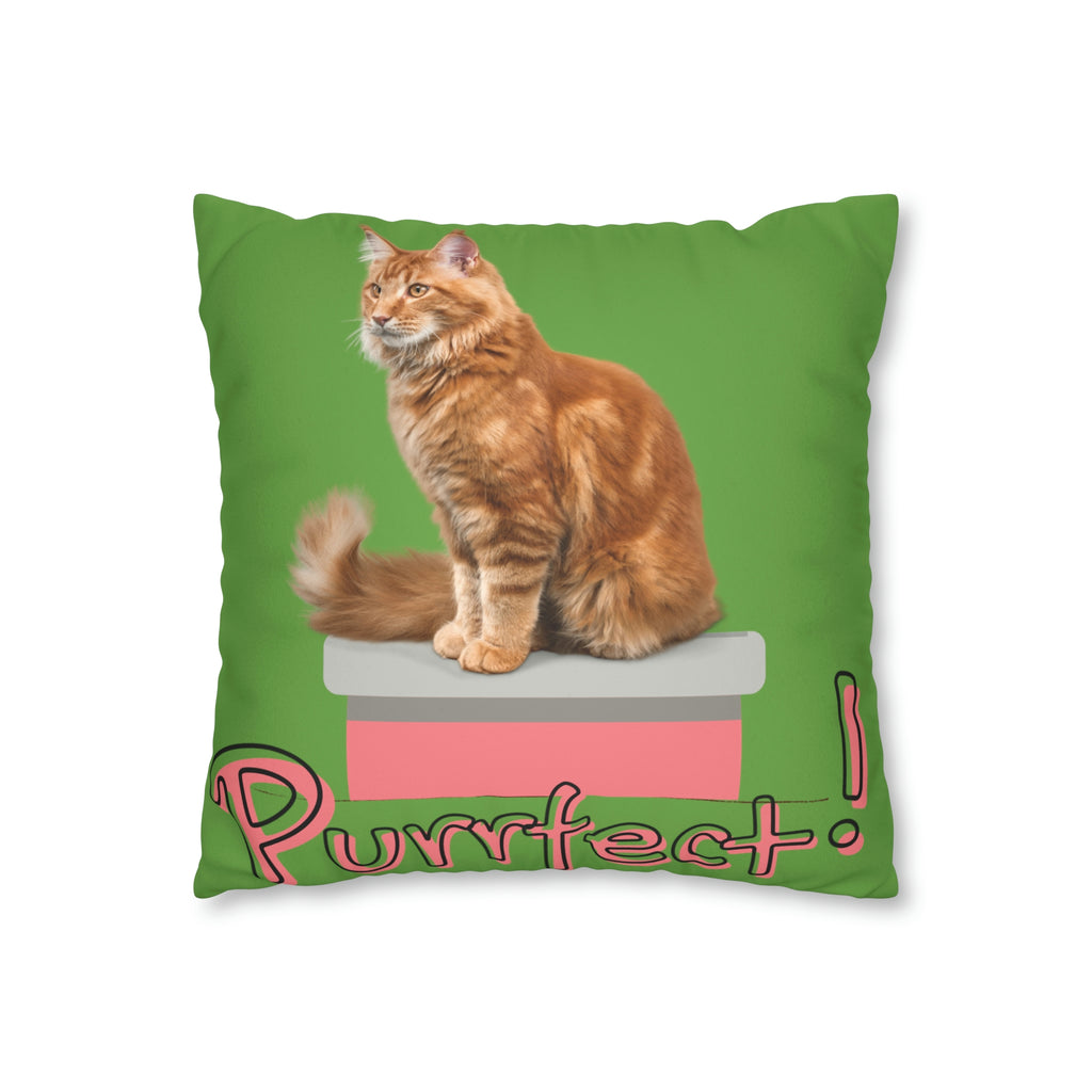 Purrfect Cat POD Faux Suede Square Pillow Case