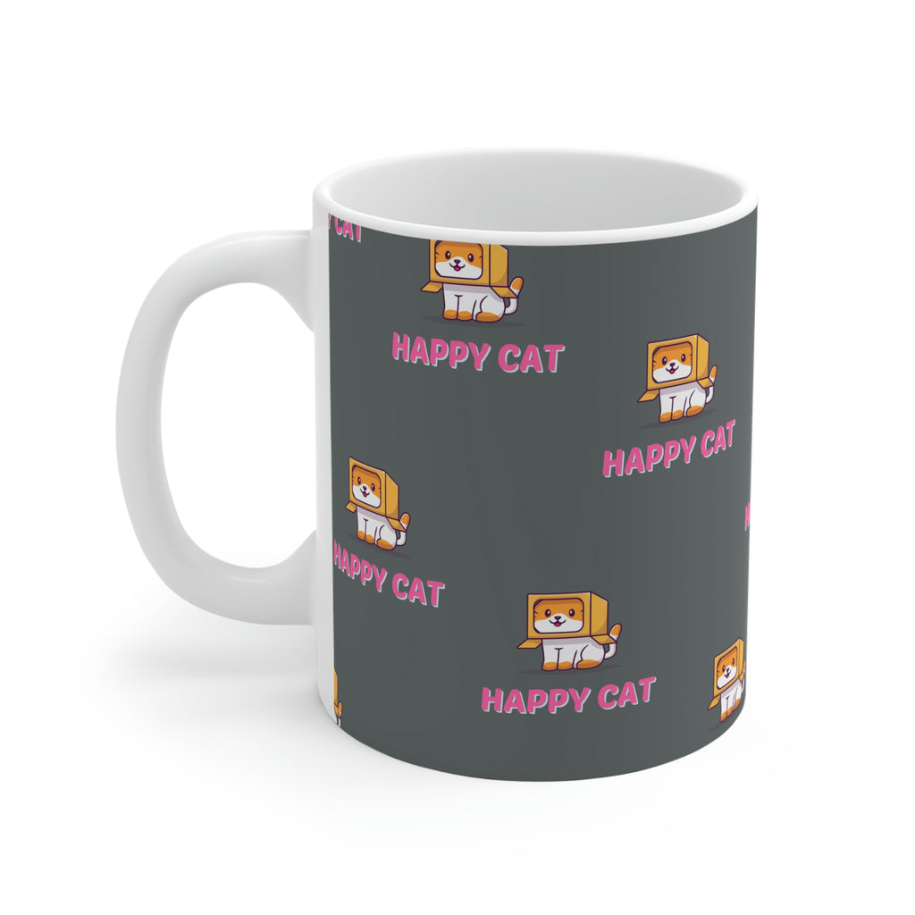 Happy Cat POD White Ceramic Mug
