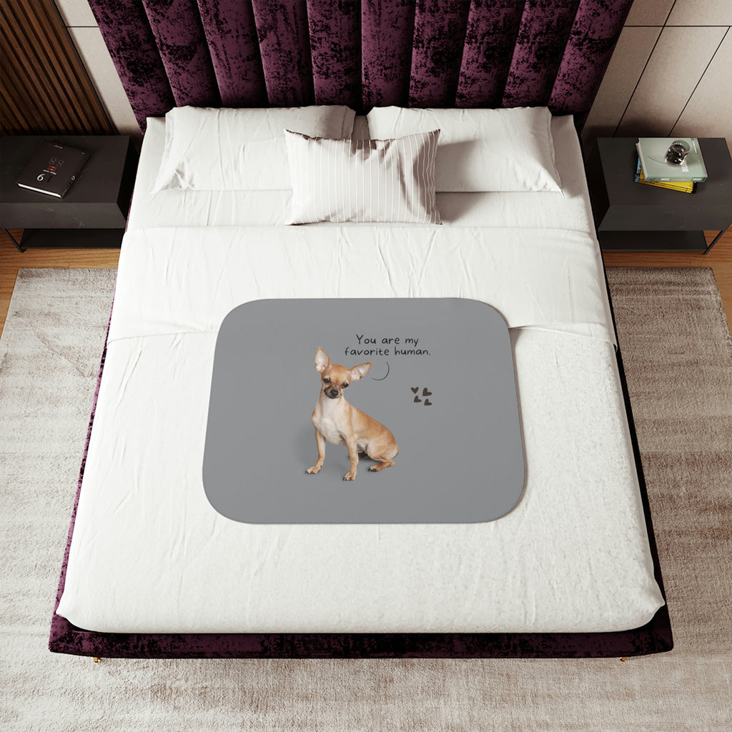 You are My Favorite Human Dog Chihuahua POD Sherpa Blanket, Two Colors