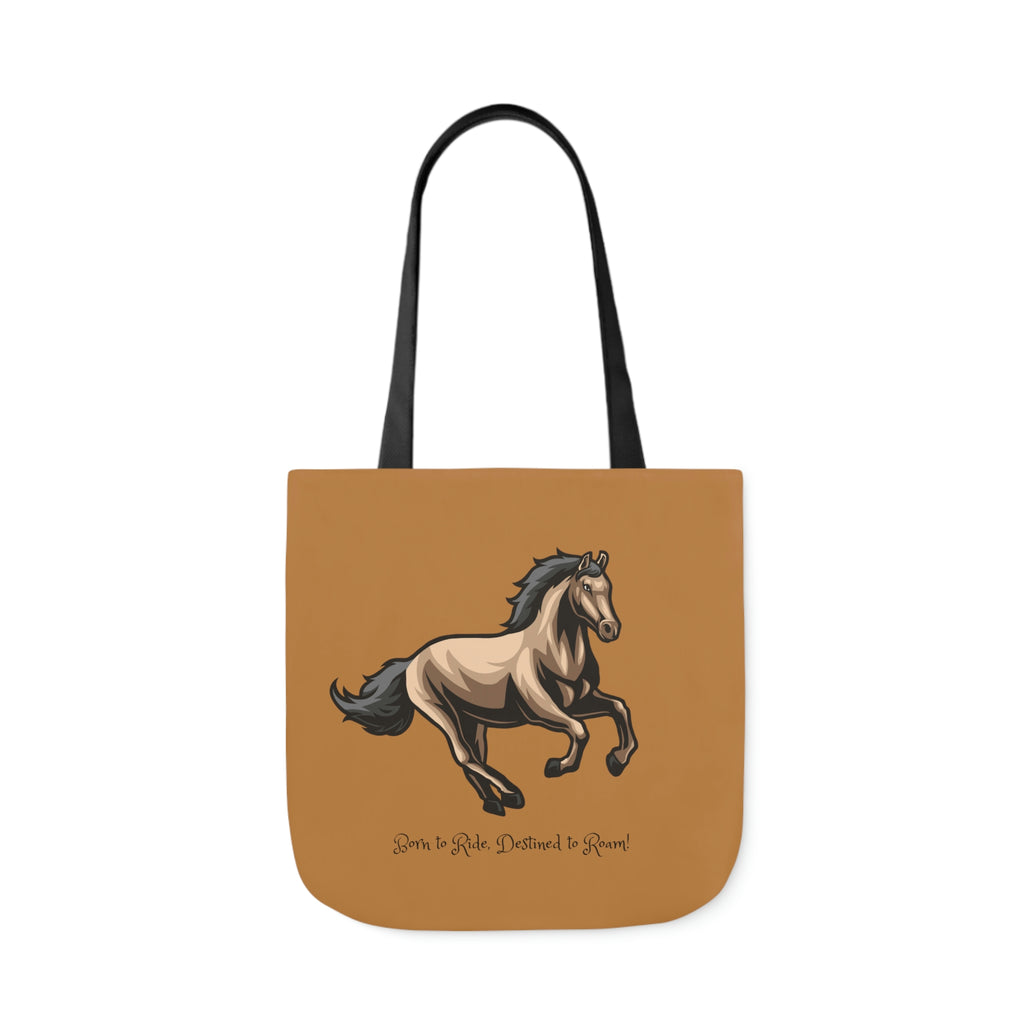 Born to Ride Horse POD Polyester Canvas Tote Bag (AOP)