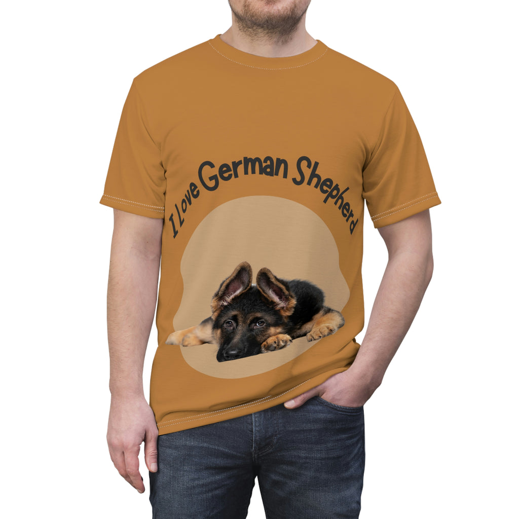 I love my German Shepherd Dog POD Unisex Cut & Sew Tee (AOP)