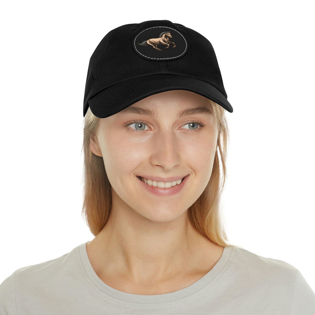 Born to Ride Horse POD Dad Hat with Leather Patch (Round)