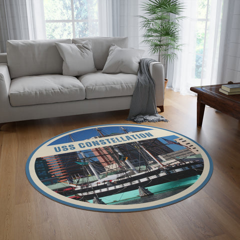 USS Constellation United States Ships POD Round Rug