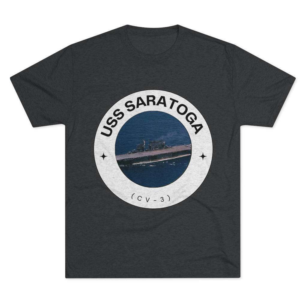 USS Saratoga (CV-3) United States Ships POD Unisex Tri-Blend Crew Tee