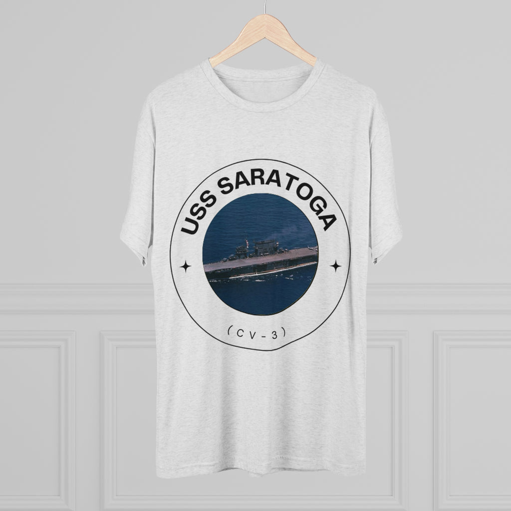 USS Saratoga (CV-3) United States Ships POD Unisex Tri-Blend Crew Tee