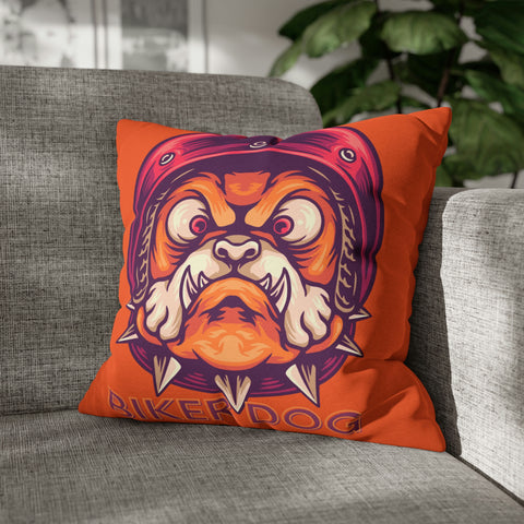 Biker Dog POD Spun Polyester Square Pillow Case