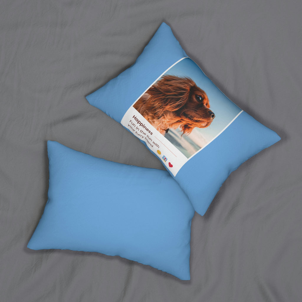 Fun in the sun with your furry friend Dog POD Spun Polyester Lumbar Pillow