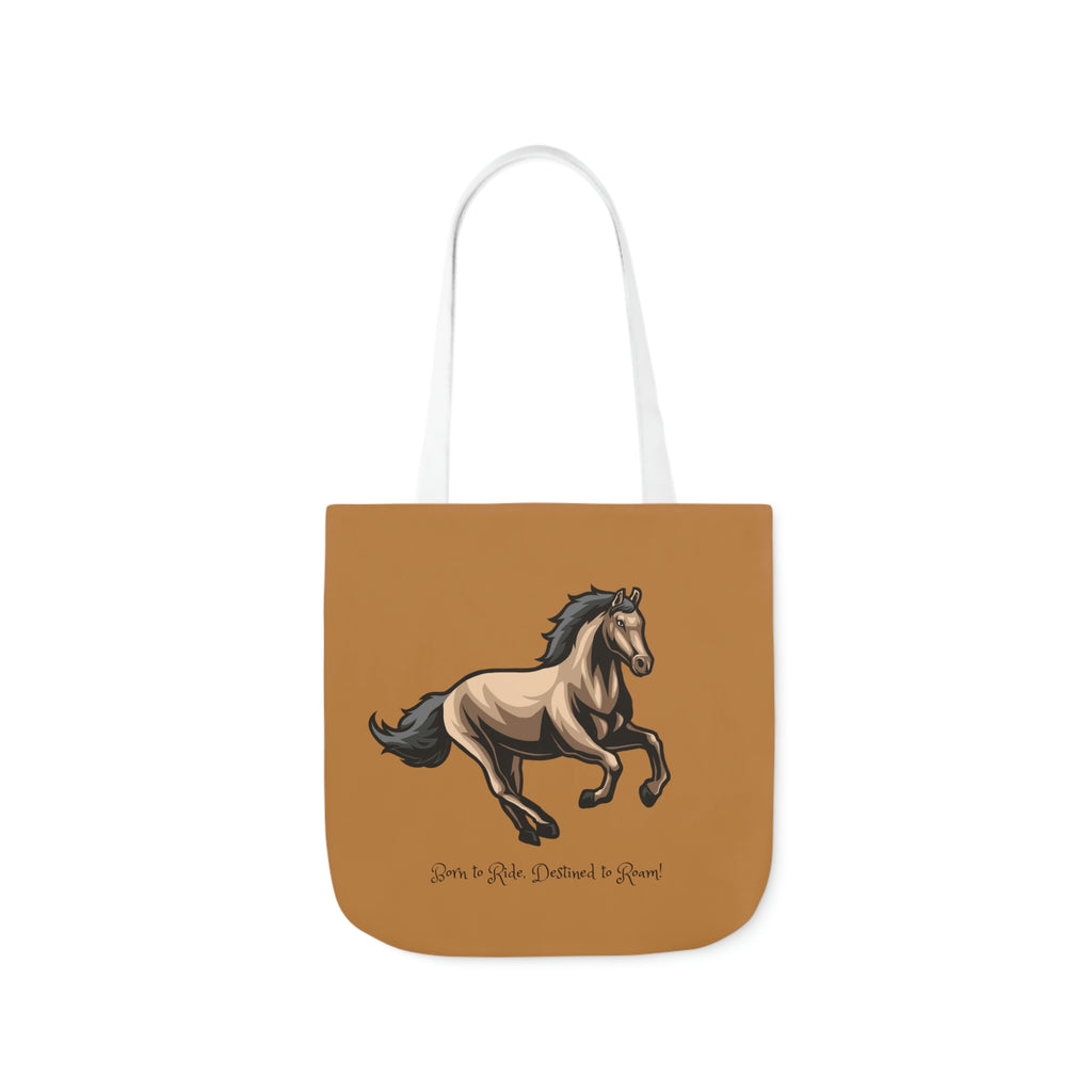 Born to Ride Horse POD Polyester Canvas Tote Bag (AOP)