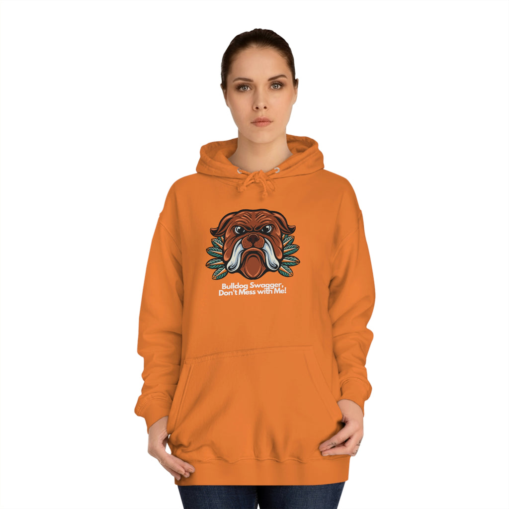 Bulldog Swagger Dog POD Unisex College Hoodie