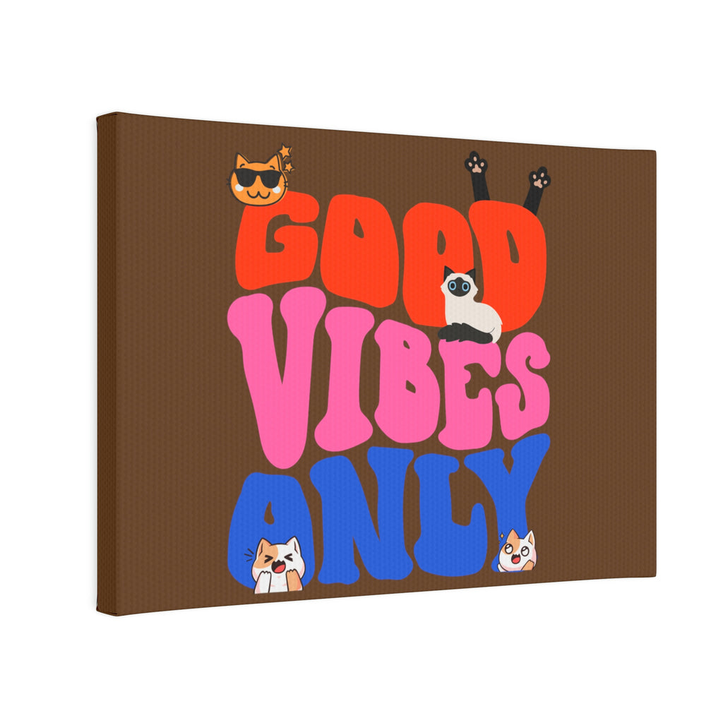 Good Vibes Only Cat POD Canvas Photo Tile