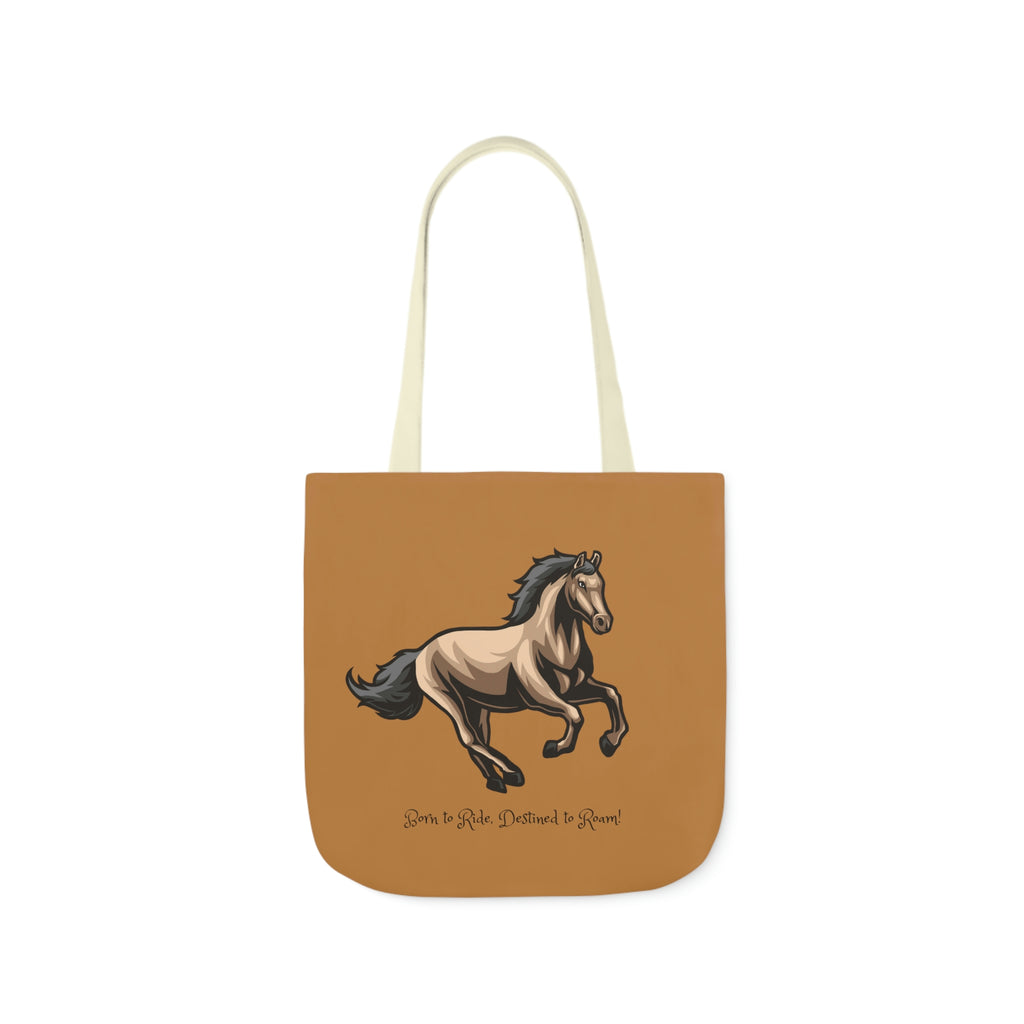 Born to Ride Horse POD Polyester Canvas Tote Bag (AOP)