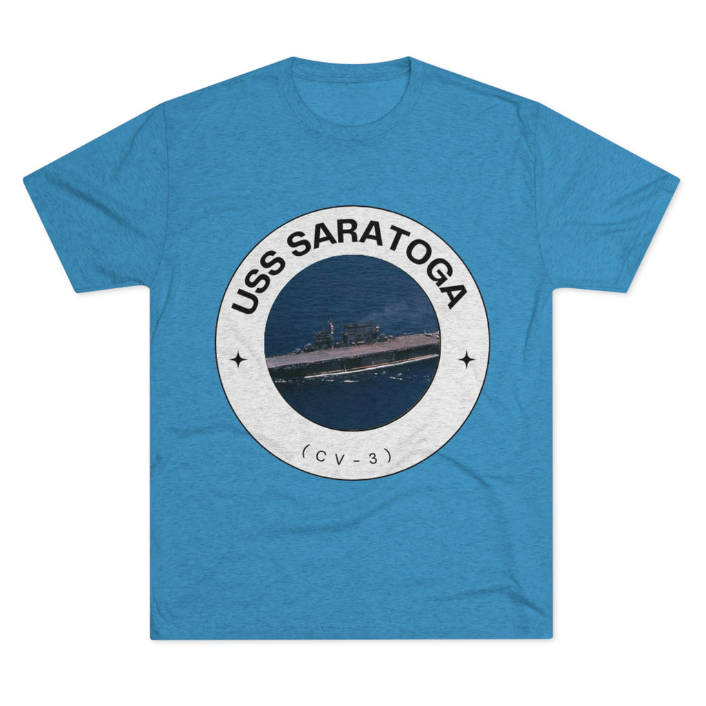 USS Saratoga (CV-3) United States Ships POD Unisex Tri-Blend Crew Tee