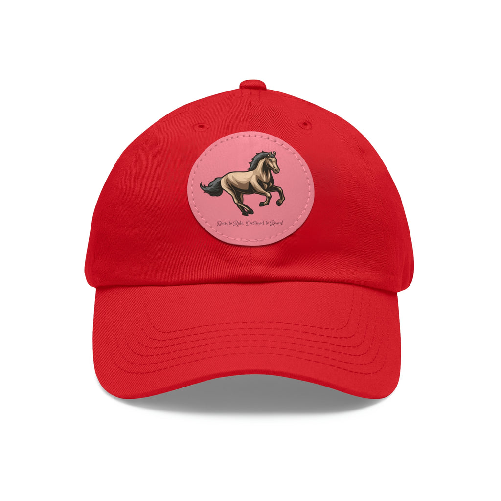 Born to Ride Horse POD Dad Hat with Leather Patch (Round)