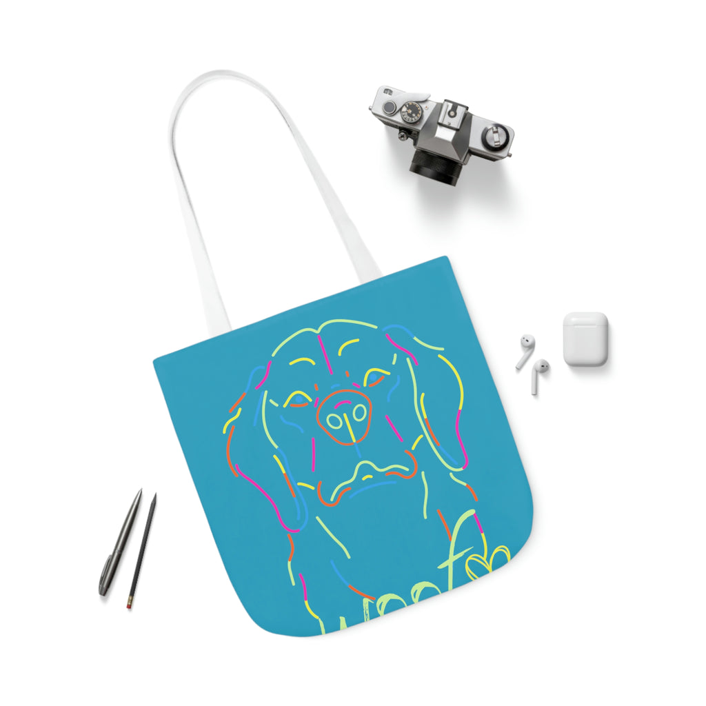 Neon Dog POD Polyester Canvas Tote Bag (AOP)