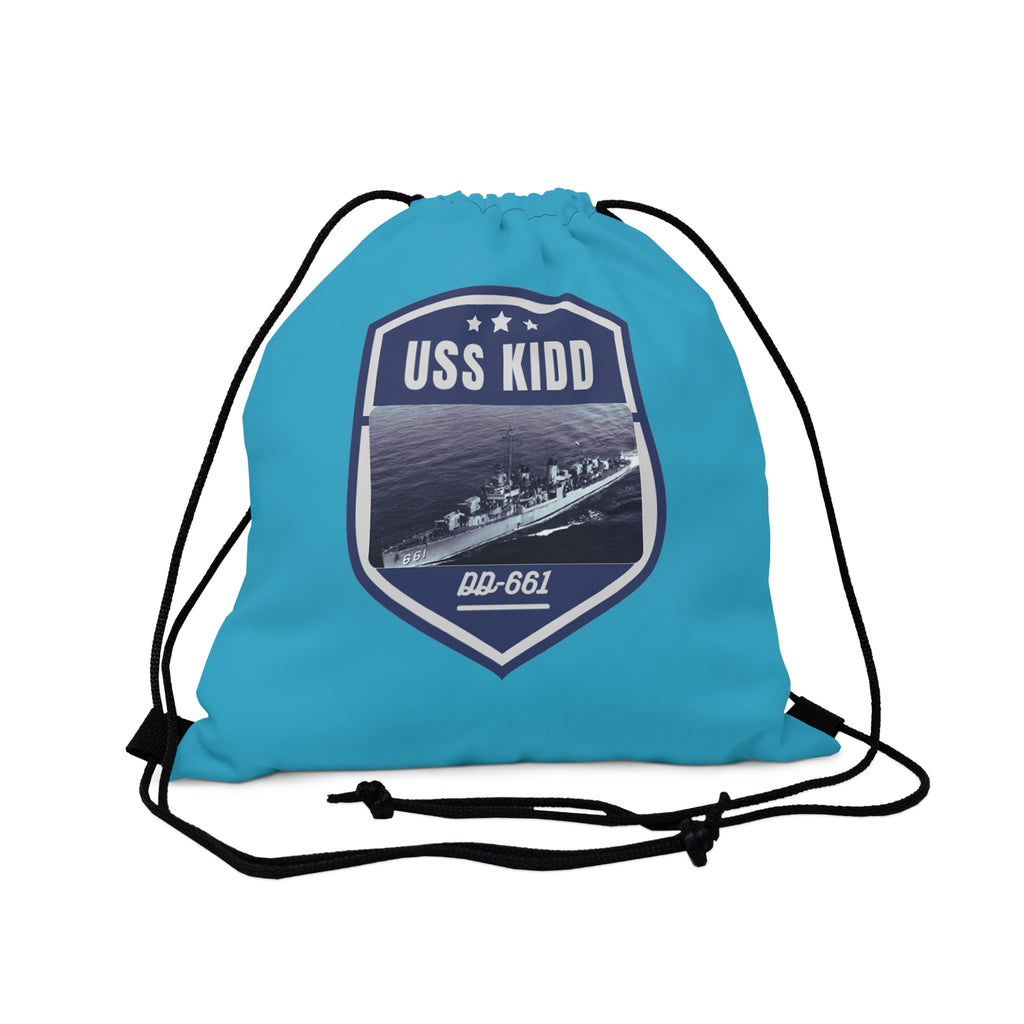 uss kidd DD-661 United States Ships POD Outdoor Drawstring Bag
