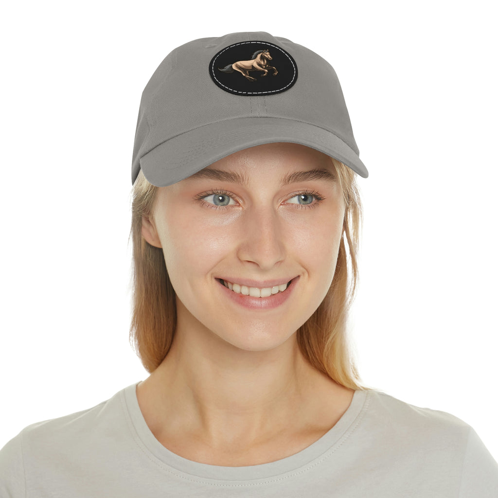 Born to Ride Horse POD Dad Hat with Leather Patch (Round)