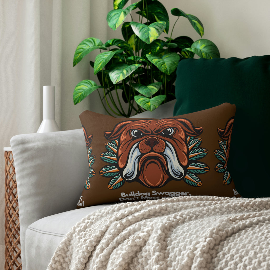 Bulldog Swagger POD Spun Polyester Lumbar Pillow