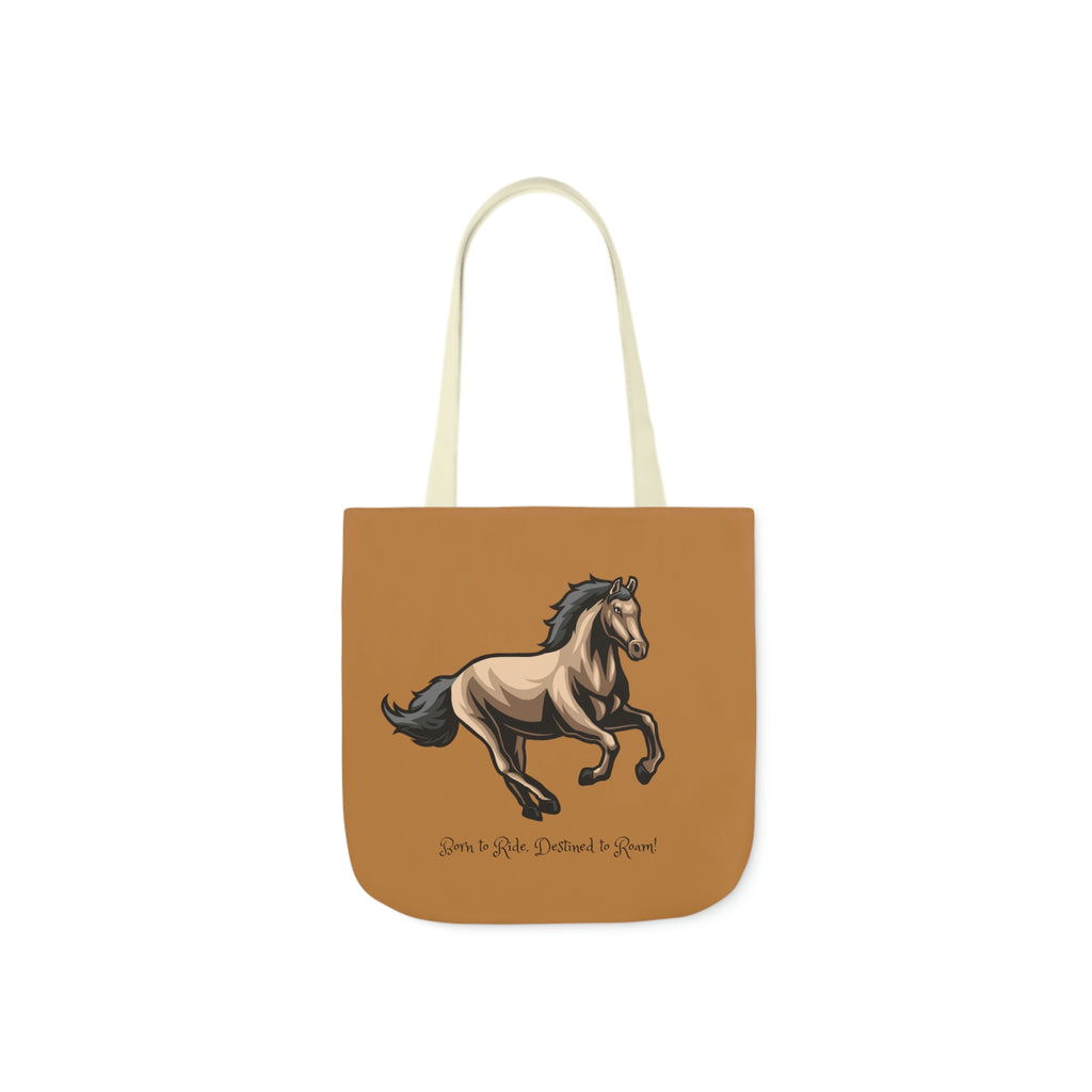 Born to Ride Horse POD Polyester Canvas Tote Bag (AOP)