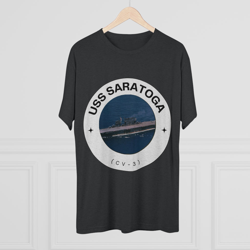 USS Saratoga (CV-3) United States Ships POD Unisex Tri-Blend Crew Tee