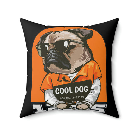 Cool Dog Spun Polyester Square Pillow POD