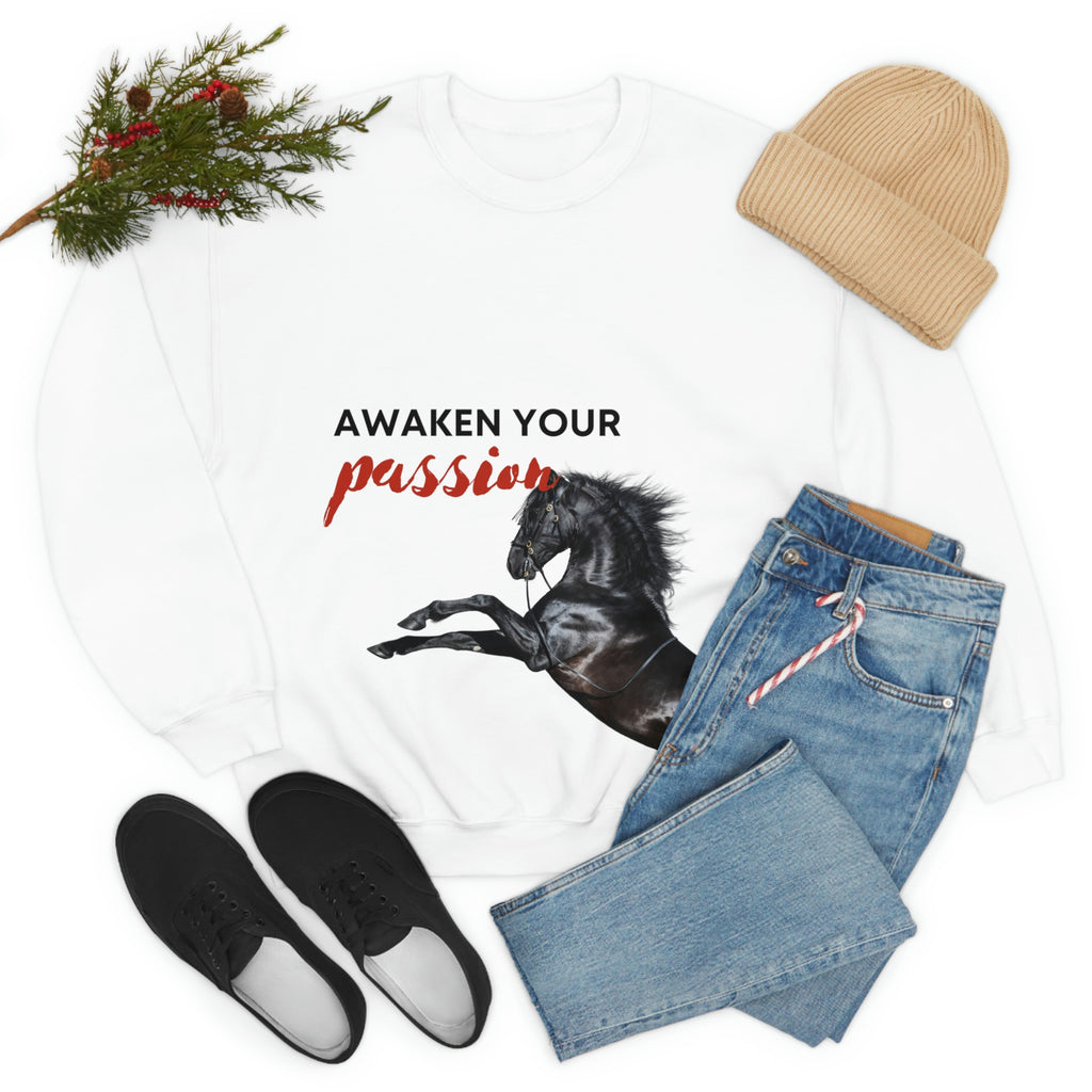 Awaken Your Passion Horse POD Unisex Heavy Blend Crewneck Sweatshirt