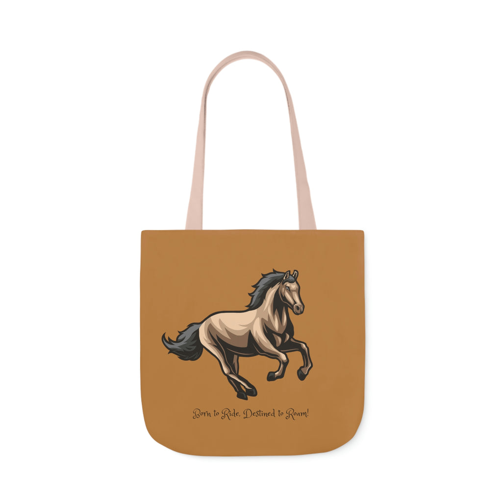 Born to Ride Horse POD Polyester Canvas Tote Bag (AOP)