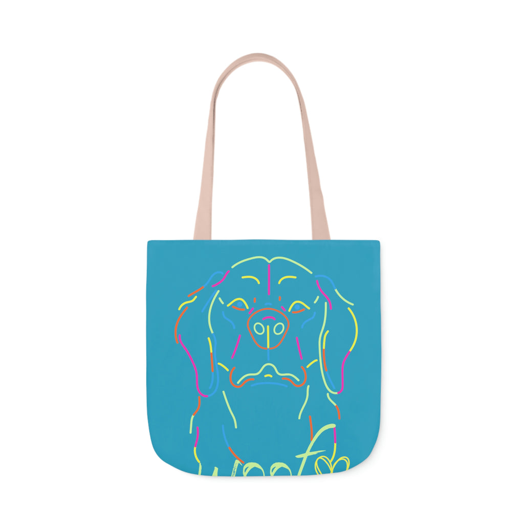 Neon Dog POD Polyester Canvas Tote Bag (AOP)