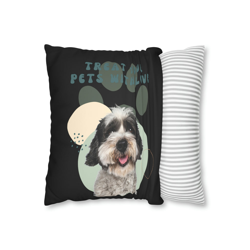 Treat your pets with love Dog POD Faux Suede Square Pillow Case