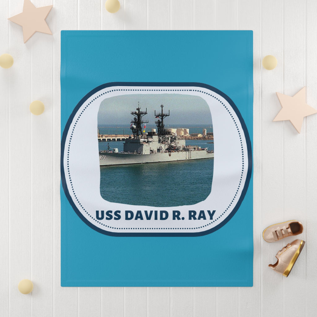 USS David R. Ray United States Ships POD Soft Fleece Baby Blanket