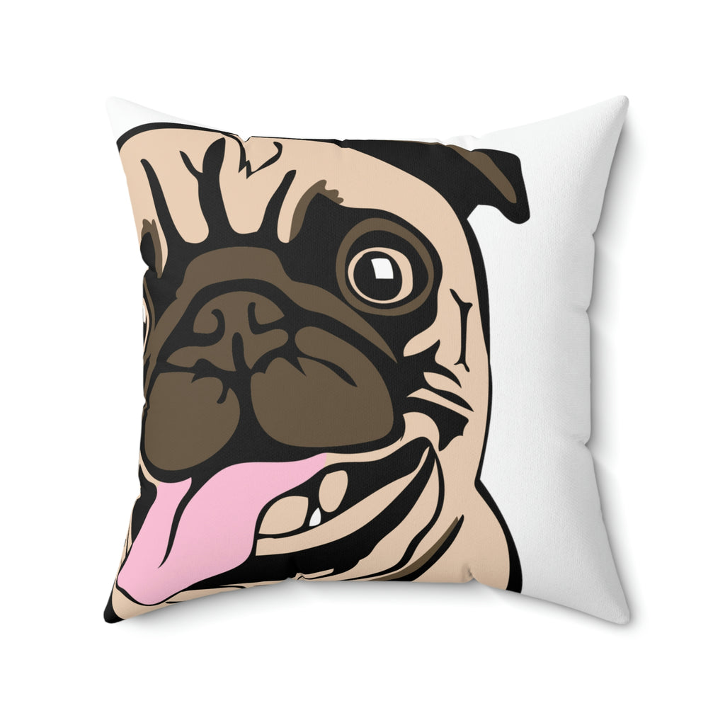 Pug Therapist POD Faux Suede Square Pillow