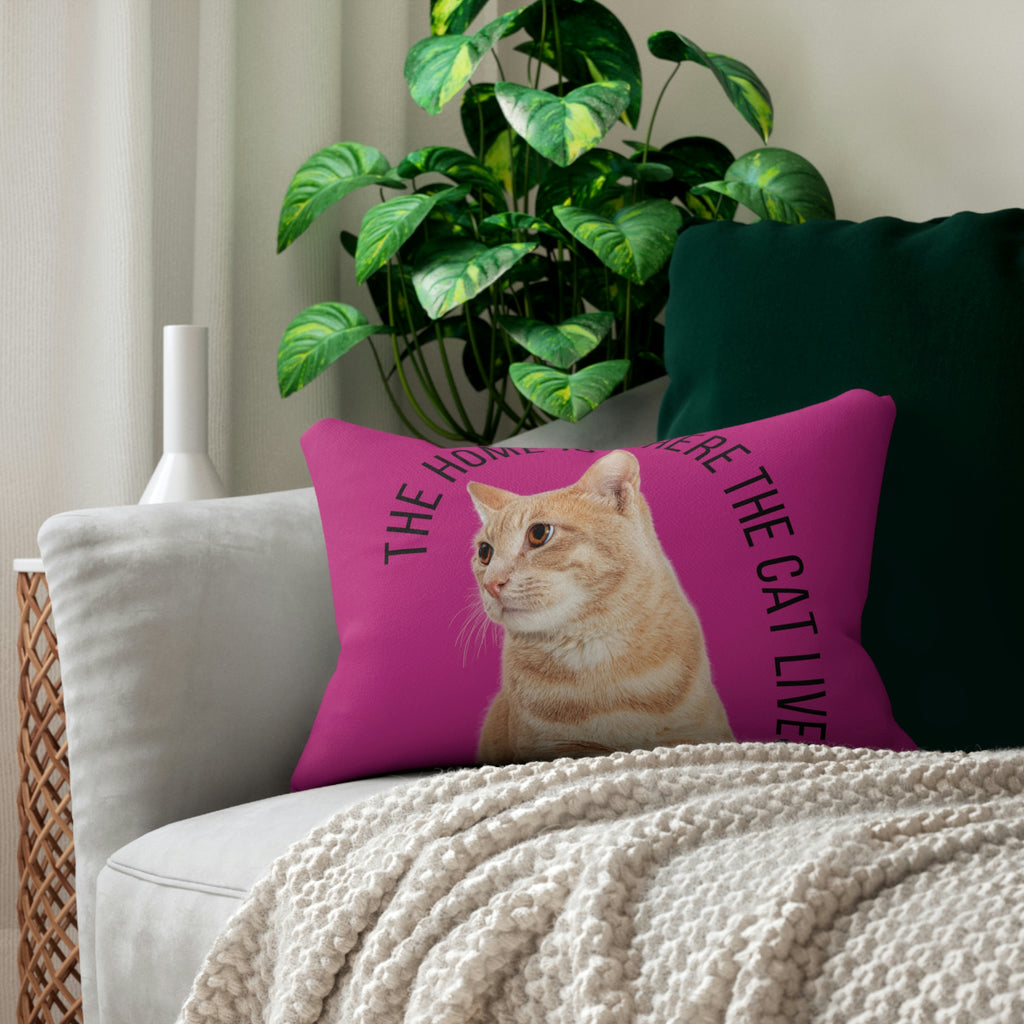 The Home Is Where The Cat Lives POD Spun Polyester Lumbar Pillow