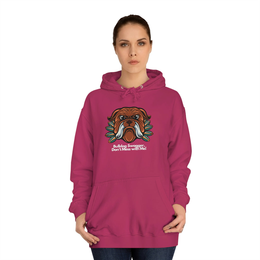 Bulldog Swagger Dog POD Unisex College Hoodie