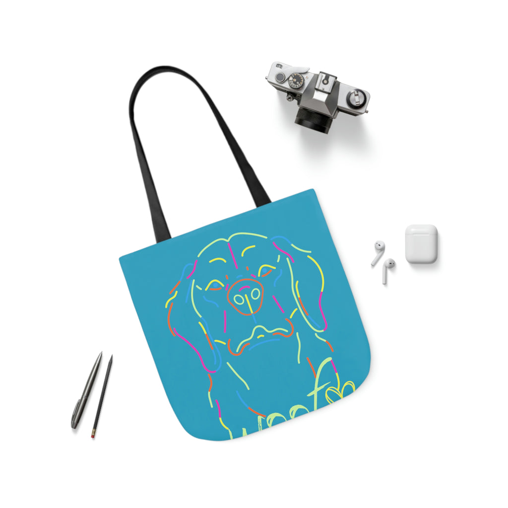 Neon Dog POD Polyester Canvas Tote Bag (AOP)