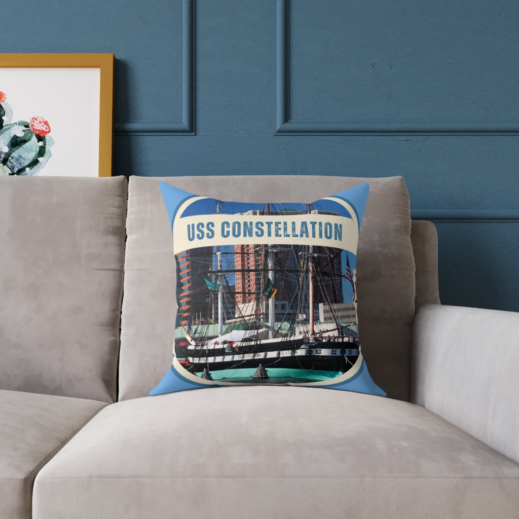 USS Constellation United States Ships POD Spun Polyester Pillow