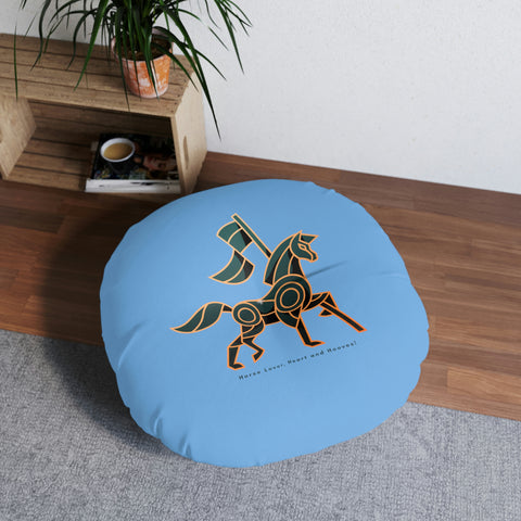 Horse Lover Hooves POD Tufted Floor Pillow, Round