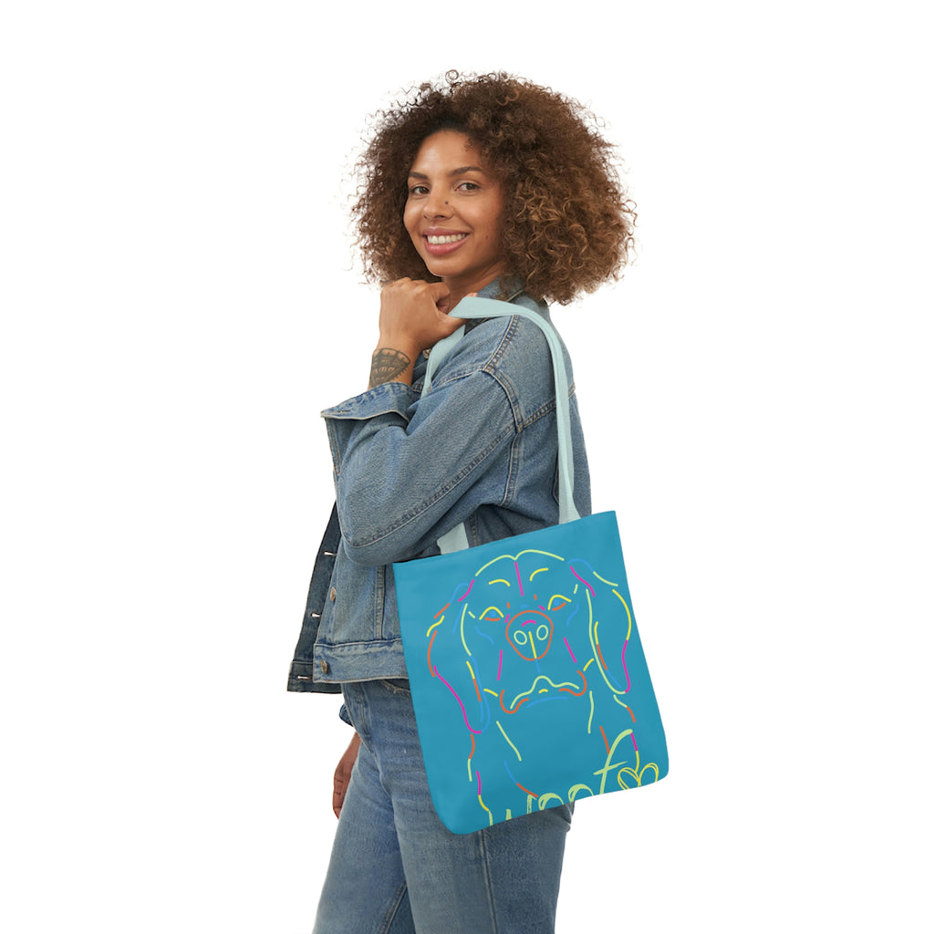 Neon Dog POD Polyester Canvas Tote Bag (AOP)