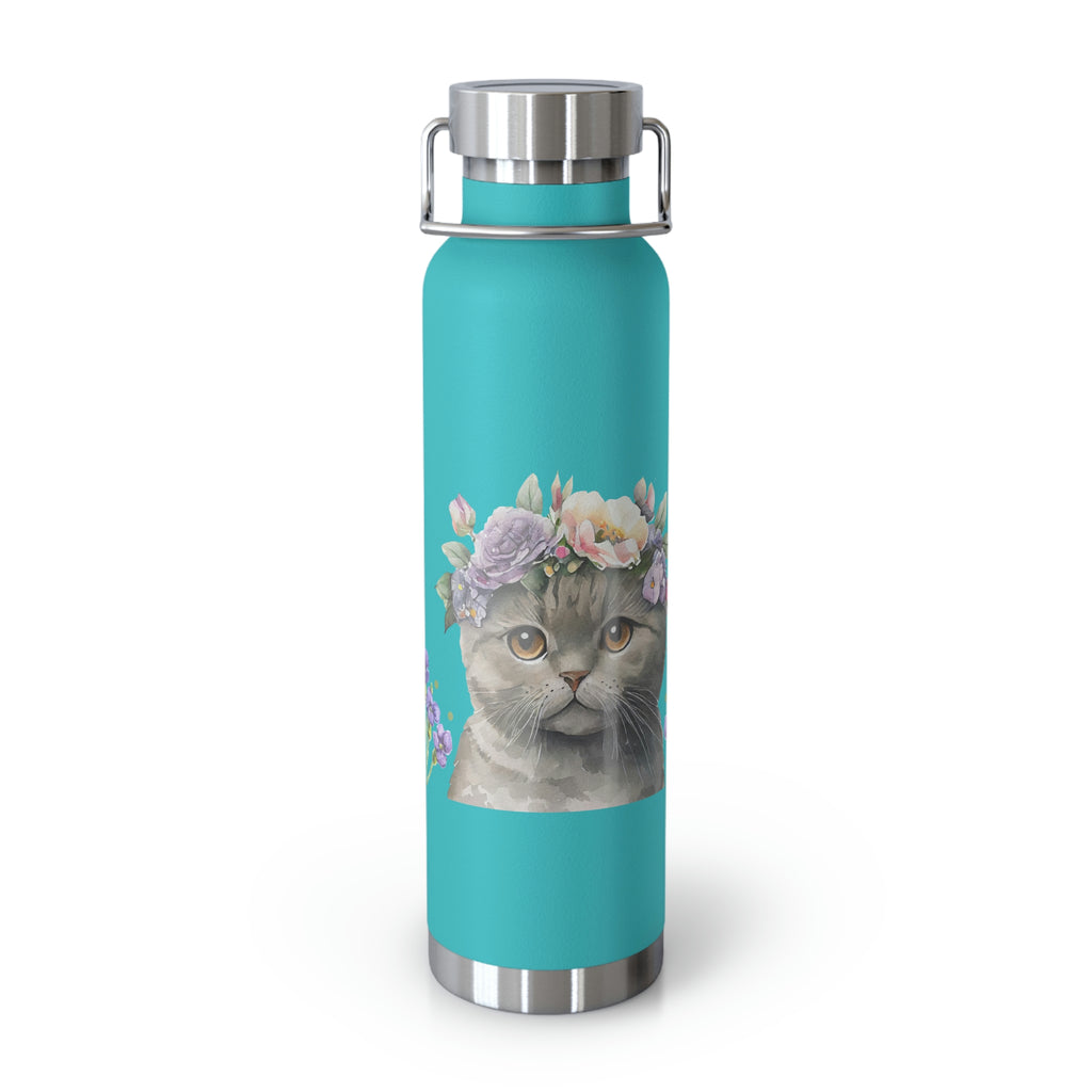 Meow Cat POD Copper Vacuum Insulated Bottle, 22oz