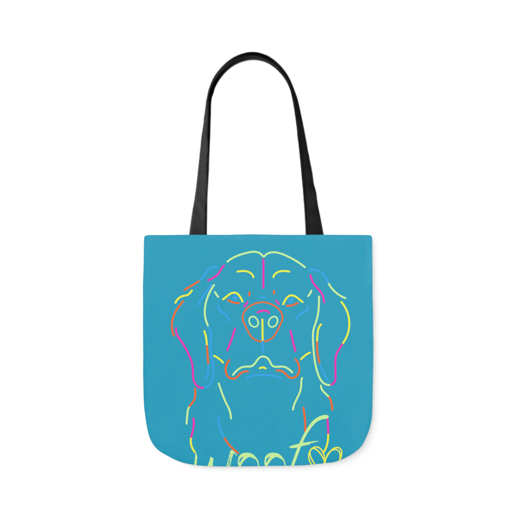 Neon Dog POD Polyester Canvas Tote Bag (AOP)