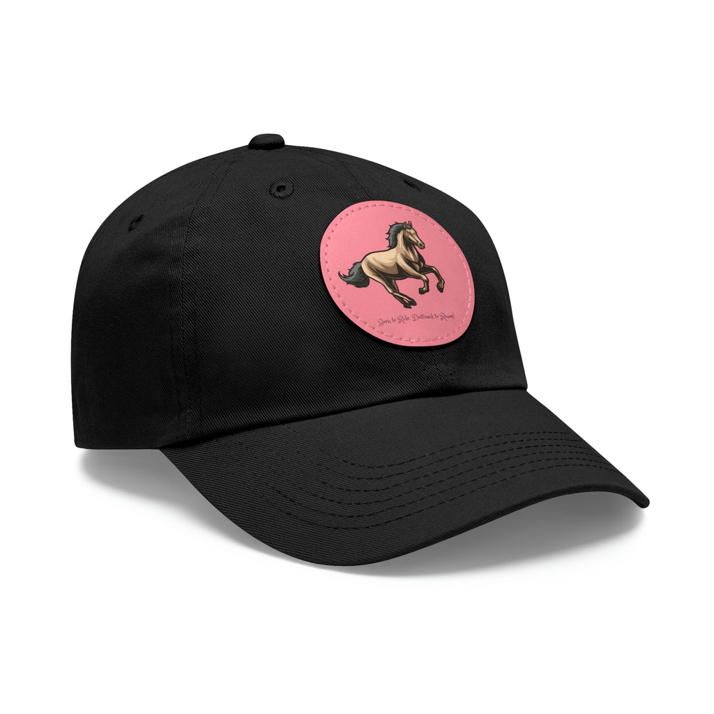 Born to Ride Horse POD Dad Hat with Leather Patch (Round)