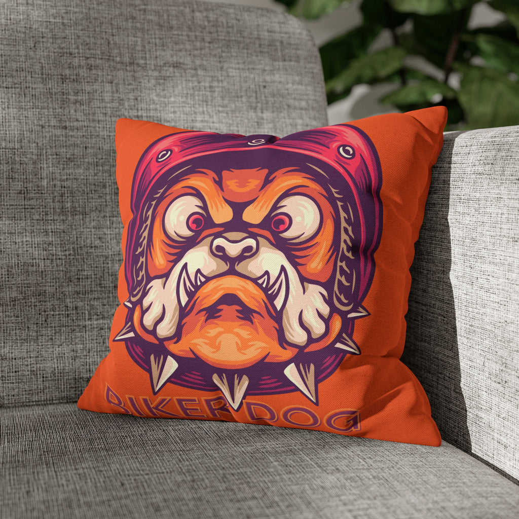 Biker Dog POD Spun Polyester Square Pillow Case