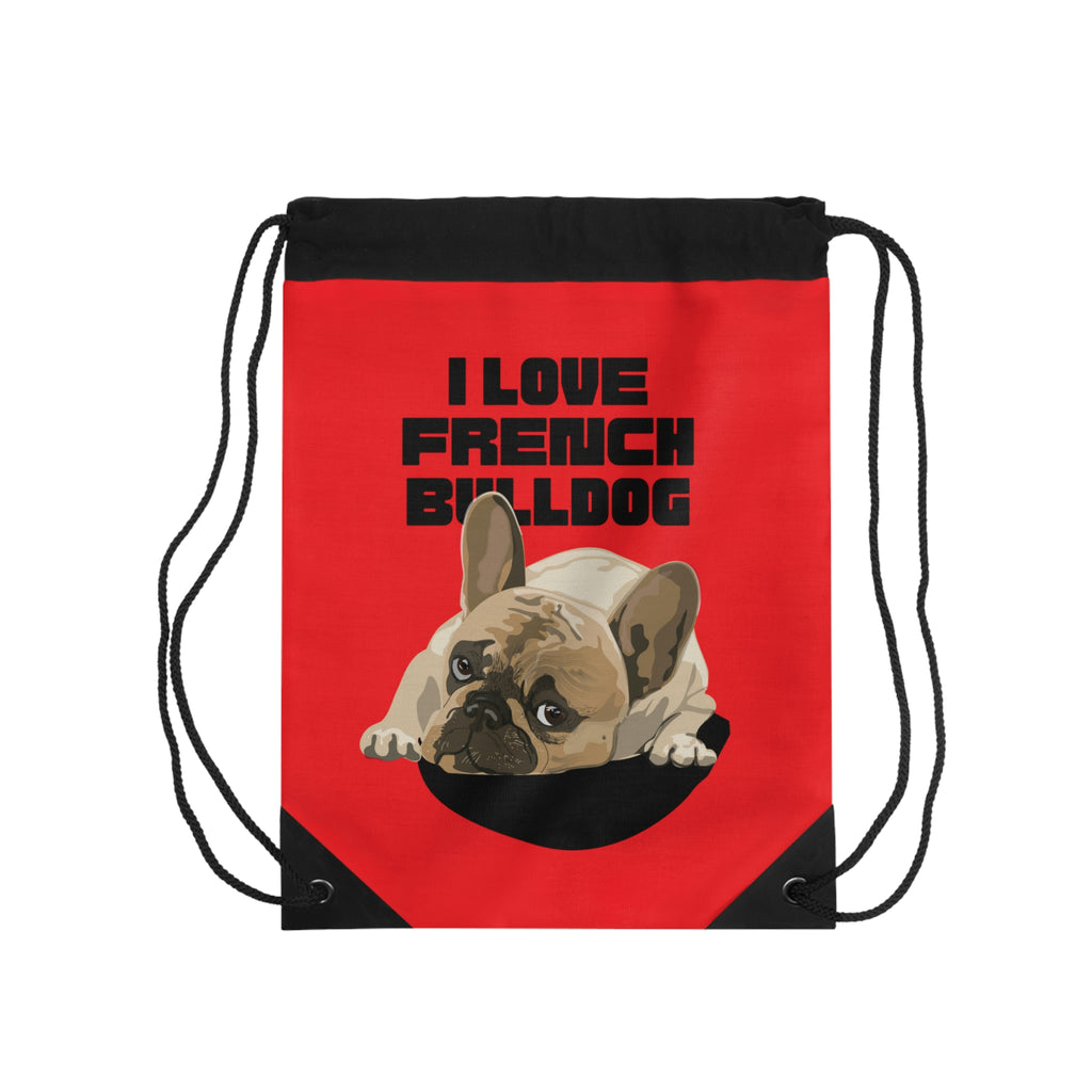 I love my French Bulldog Dog POD Drawstring Bag