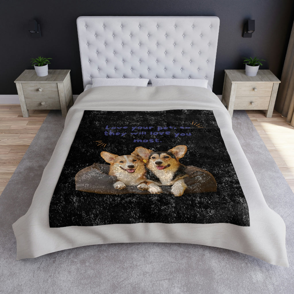 Love your pet so they will love you most dog PODCrushed Velvet Blanket
