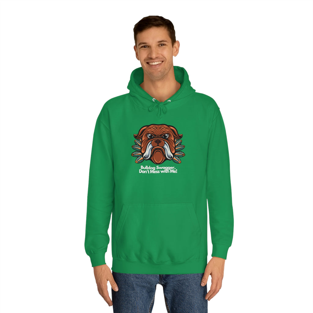 Bulldog Swagger Dog POD Unisex College Hoodie