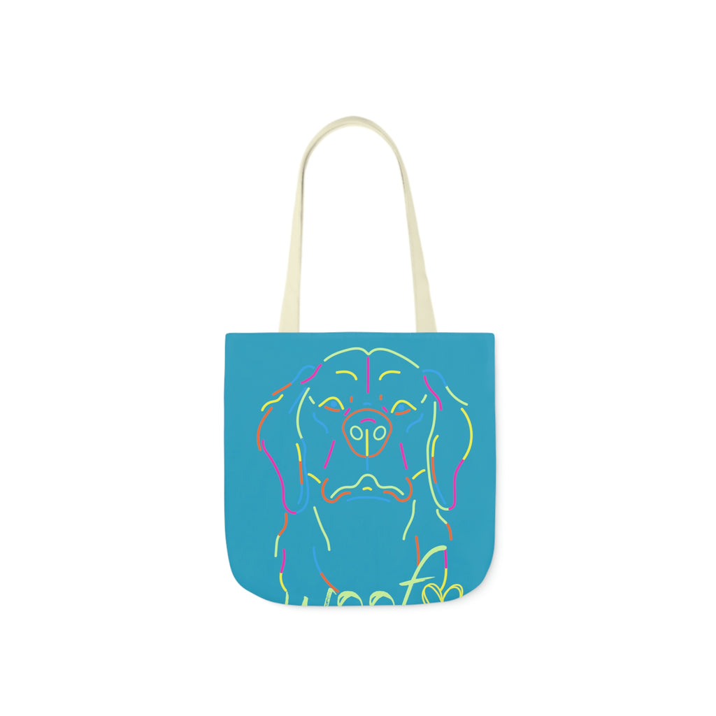 Neon Dog POD Polyester Canvas Tote Bag (AOP)