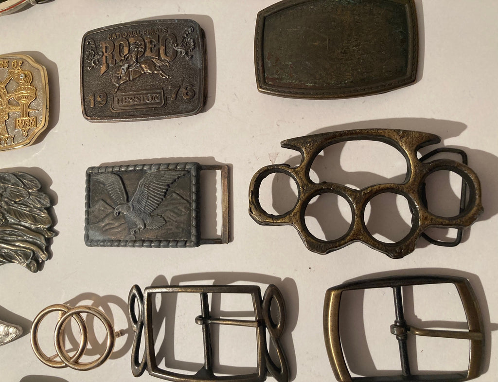 Vintage Lot of 21 Belt Buckles, Indian, Eagle, Star, Rodeo, Country & Western, Art, Resell, For Belts, Fashion, Shelf Display, Nice Belt Buckles, Wholesale,