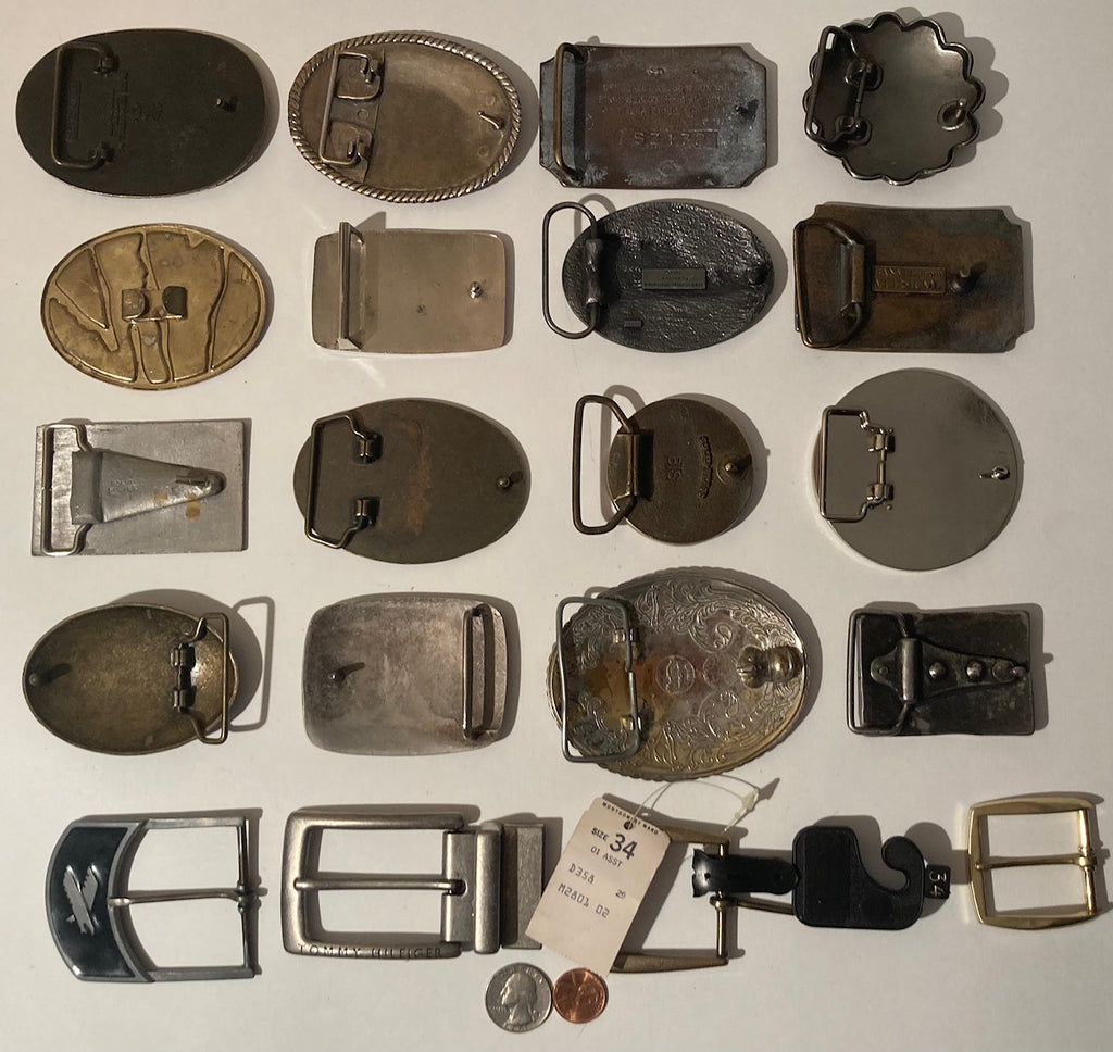 Vintage Lot of 20 Nice Western Style Belt Buckles, 8 Ball, Tommy Hilfiger, Country & Western, Art, Resell, For Belts, Fashion, Shelf Display, Nice Belt Buckles, Wholesale,