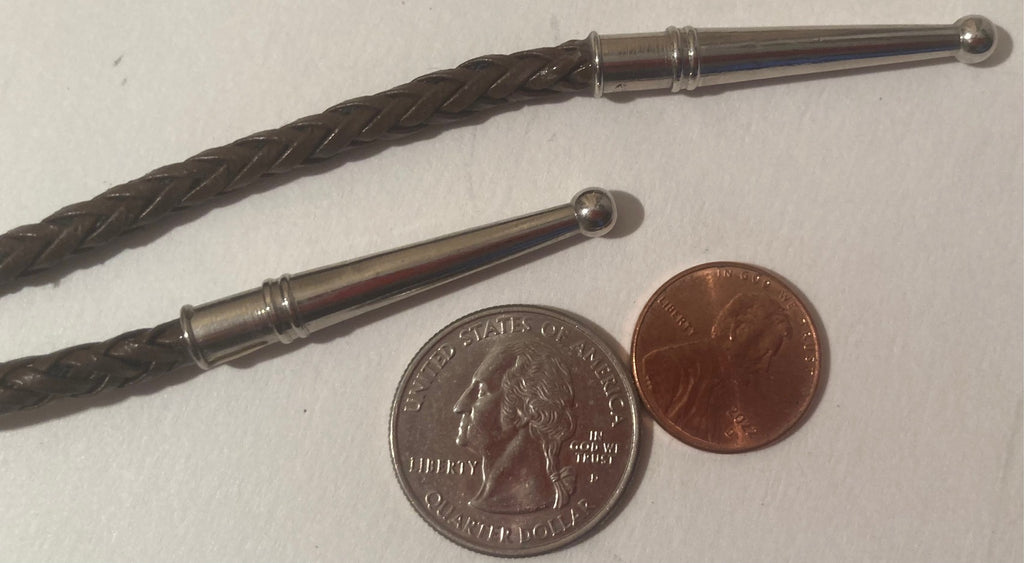 Vintage Metal Bolo Tie, Nice Silver with Nice Gray and White Striped Stone Design, Nice Design, Quality, Heavy Duty, Made in USA, Country & Western, Cowboy, Western Wear, Horse, Apparel, Accessory, Tie, Nice Quality Fashion